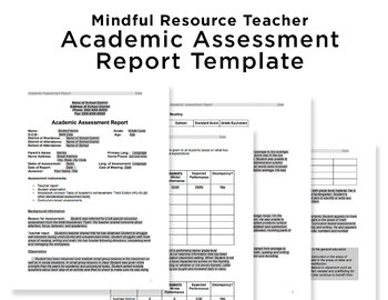 teacher special education assessment report sample