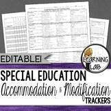 Special Education - Accommodation & Modification Tracker - EDITABLE