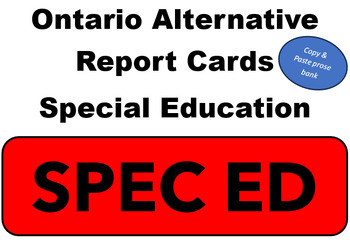 Preview of Special Education - Alternative Report Card Comment Bank