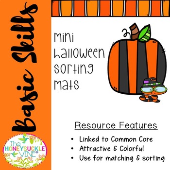 Preview of Special Education Basic Skills Mini Halloween Sorting Matching Mats