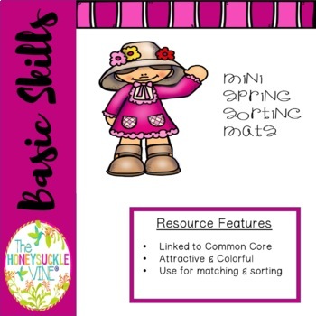 Preview of Special Education Basic Skills Mini Spring Sorting Mats Workstations Independent
