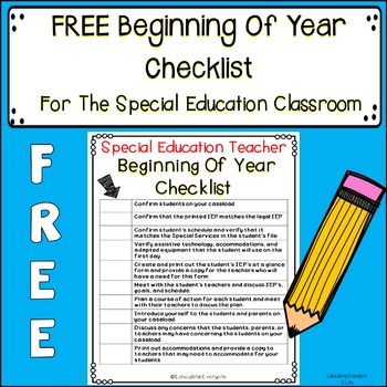 special education teacher beginning of the year checklist