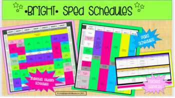 Preview of Special Education *Bright* Schedule (Student, Para, & Related Services) editable