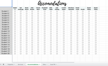 Preview of Special Education Caseload Organizer - Google Sheets download - Editable! 