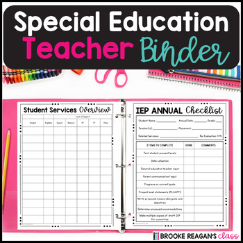 Preview of Special Education Caseload Teacher Planner: IEP Binder Editable