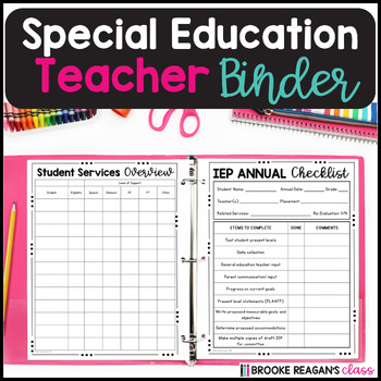 Preview of Special Education Teacher Planner & Caseload Binder: IEP Binder Editable