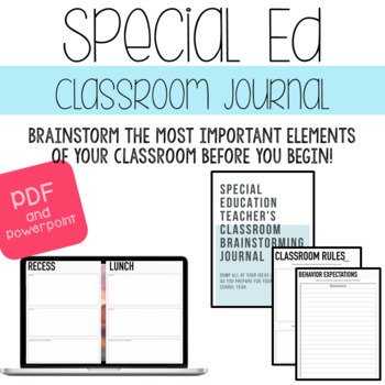 Preview of Special Education Classroom Brainstorming Journal
