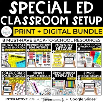 Preview of Special Education Classroom Setup Bundle for New Teachers | Print + Digital