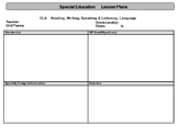 Special Education Standards-Based Lesson Plan Templates