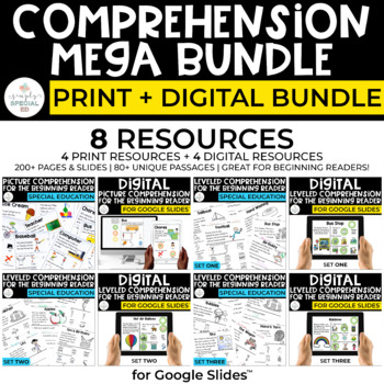 Preview of Comprehension MEGA Bundle | Special Education | PRINT + Google Slides™