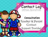 Contact log and Consultation Log for Special Education Teachers