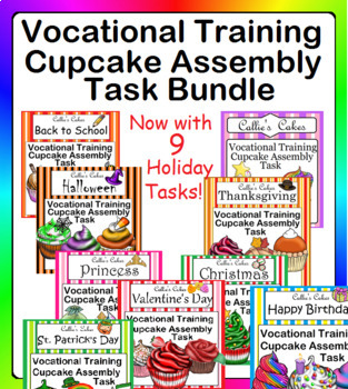 Preview of Special Education Work Box Bundle Cupcake Assembly Task