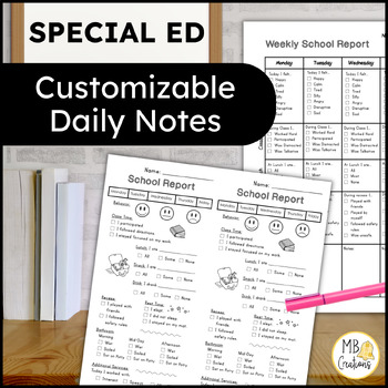 Preview of Daily Communication Log for Students in Special Education - School Behavior Note