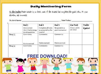 Preview of Special Education Daily Behavior Tracker