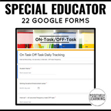 Special Education Data Google Forms for IEP Goal Tracking 
