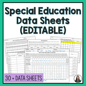 Preview of Special Education Data Sheets - Editable (horizontal and vertical format)