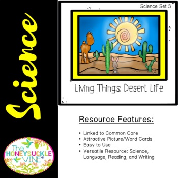 Preview of Special Education Desert Life Reading and Writing Science Set 3