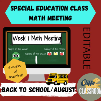 Preview of Special Education Digital Math Meeting-Back to School/August Edition