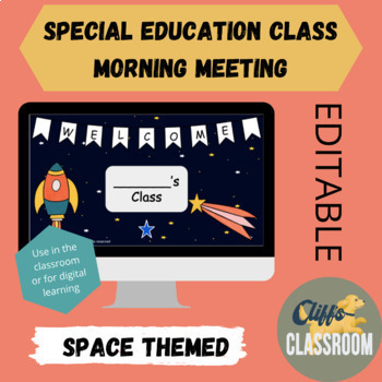 Preview of Special Education Digital Space Themed Morning Meeting