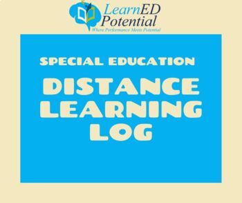 Preview of Special Education Distance Learning Log 