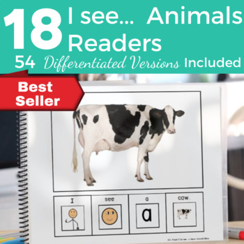 Preview of Special Education EASY READERS I see Animals Bundle
