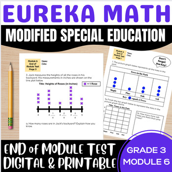 Preview of Special Education Engage NY {Eureka} Math Grade 3 Modified End of Module 6 Test