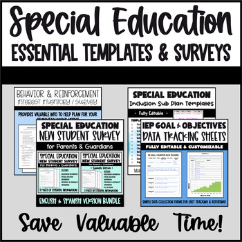Preview of Special Education - Essential Templates & Surveys - BUNDLE