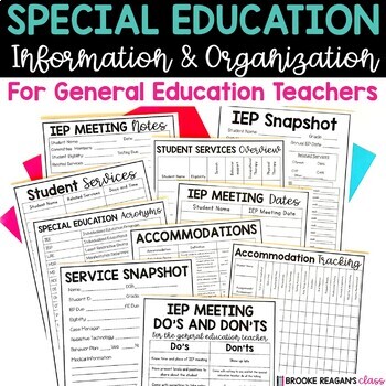 Preview of Special Education Forms, Accommodations Trackers and IEP Organization
