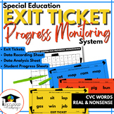 Exit Tickets for Progress Monitoring CVC Words on IEP Goal