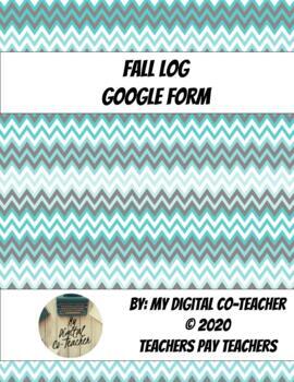 Preview of Special Education Fall Log Google Forms for IEP Data Collection