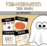 Special Education Fall and Halloween Task Box Activities