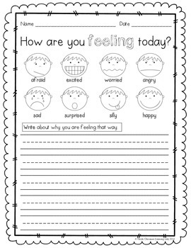 Special Education - Feelings: Daily Check-In Sheet by Learning Lab