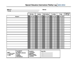 Special Education Fidelity Log