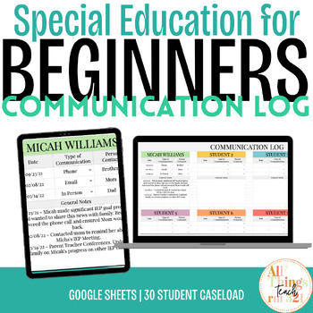 Preview of Special Education For Beginners | Communication Log (Editable)