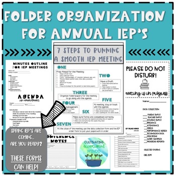 Preview of Special Education Forms- IEP Organization 
