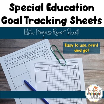 Preview of Print and Go Special Education Goal Tracking and Progress Reports