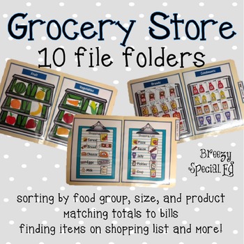 Preview of Grocery Store File Folder Activities for Life Skills Special Education