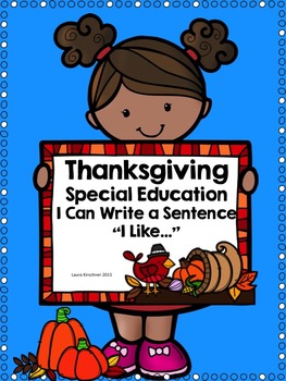 Preview of Thanksgiving I Can Write a Sentence for Special Education and Intervention