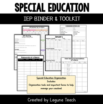 Preview of Special Education Toolkit for Caseload Management & IEPs