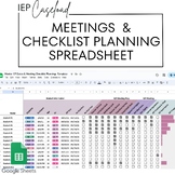 Special Education IEP Caseload Meetings Checklist Planning