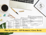 Special Education: IEP Goal Bank | Rubrics - Pre-Academics