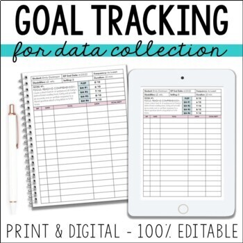 Preview of Special Education IEP Progress Monitoring - IEP Goal / Data Tracking Sheet