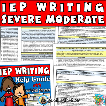 Preview of IEP Cheat Sheet Severe Profound Writing Help Guide Checklist SPED Goal Bank