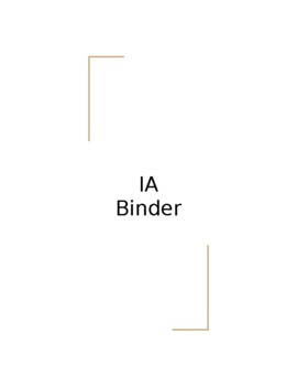 Preview of Special Education Instructional Assistant Organization Binder
