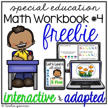 Special Education Interactive Math Workbook Number 4 Freebie