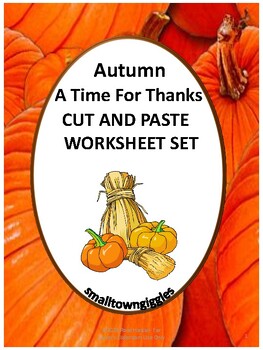Preview of Thanksgiving Break Packet Fun Activities Cut and Paste Pages Special Education
