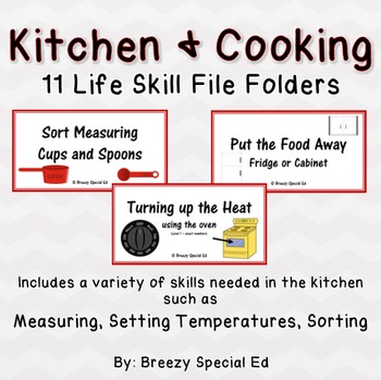 Preview of Special Education Kitchen / Cooking Life Skill File Folders
