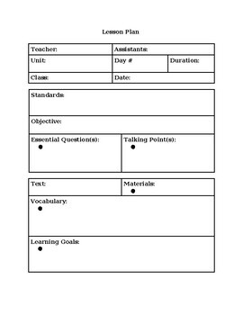 Preview of Special Education Lesson Plan Template (Adaptable)