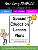 Special Education Lesson Plans Bundle for Entire Year!
