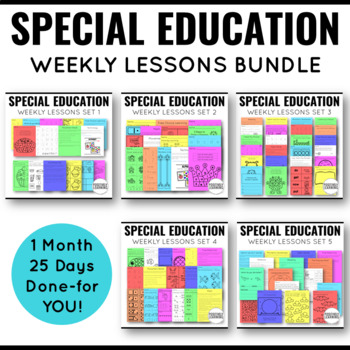 Preview of Special Education Lesson Plans 5 Week BUNDLE No Prep Emergency Sub Plans